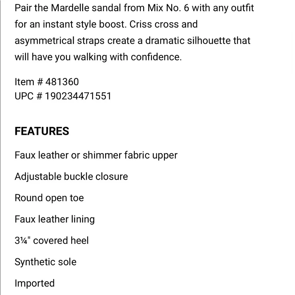 Mix No 6 sandals